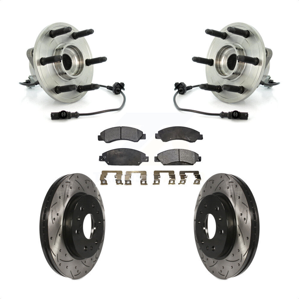 Hub Bearing Drill Slot Brake Rotor Pads Front Kit For Chevrolet Avalanche GMC XL