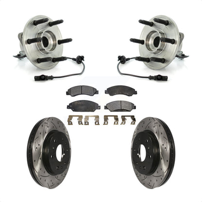 Hub Bearing Drill Slot Brake Rotor Pads Front Kit For Chevrolet Avalanche GMC XL
