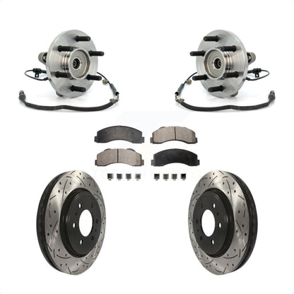 Hub Bearing Assembly Coated Drill Slot Brake Rotor Pads Front Kit For Ford F-150