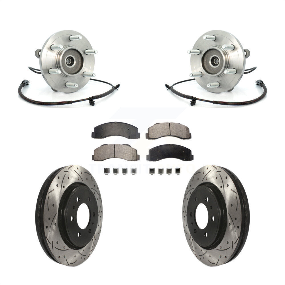 Hub Bearing Coat Drill Slot Brake Rotor Pads Front Kit For Ford F-150 Expedition