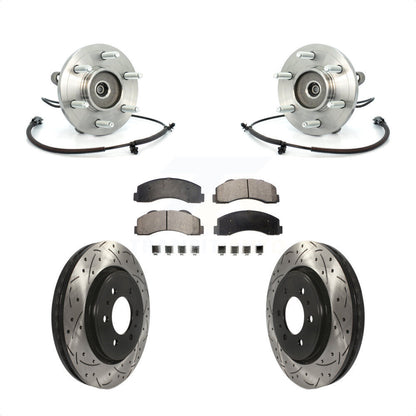 Hub Bearing Coat Drill Slot Brake Rotor Pads Front Kit For Ford F-150 Expedition