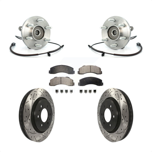Hub Bearing Coat Drill Slot Brake Rotor Pads Front Kit For Ford F-150 Expedition