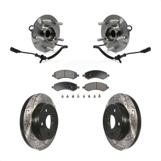 Hub Bearing Coated Drill Slot Brake Rotor Pad Front Kit For Ram 1500 Classic 4WD