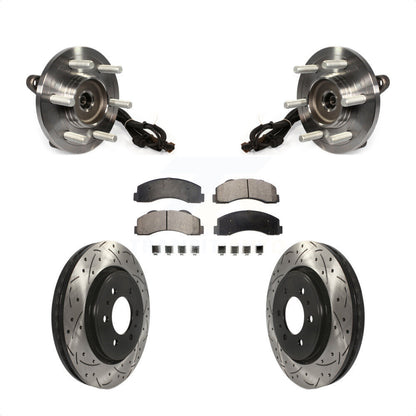 Hub Bearing Assembly Coated Drill Slot Brake Rotor Pads Front Kit For Ford F-150