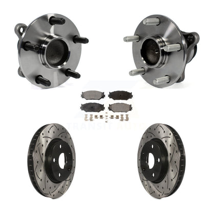 Hub Bearing Assembly Drilled Slot Brake Rotor Pads Front Kit For Lexus IS250 RWD