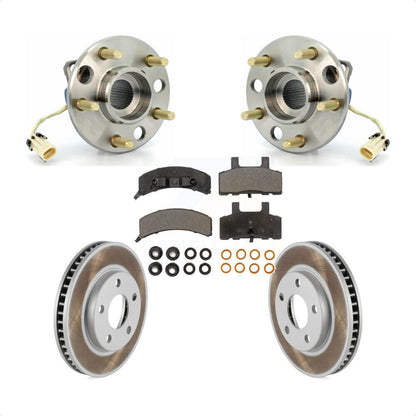 Hub Bearing Coated Brake Rotor & Pad Front Kit For Cadillac DeVille Fleetwood 60