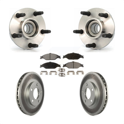 Hub Bearing Assembly Coated Disc Brake Rotor And Pads Front Kit For Ford Mustang