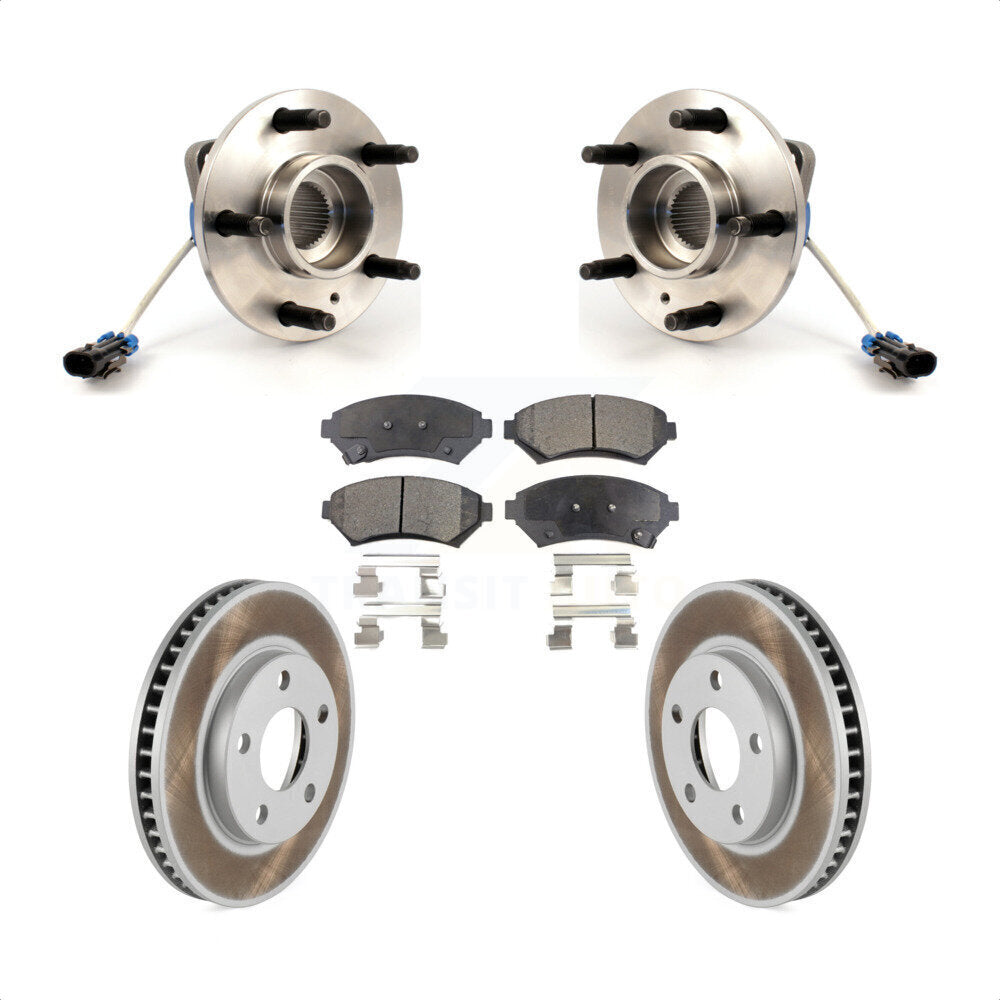 Hub Bearing Coated Brake Rotor & Pad Front Kit For Buick Pontiac Montana Century