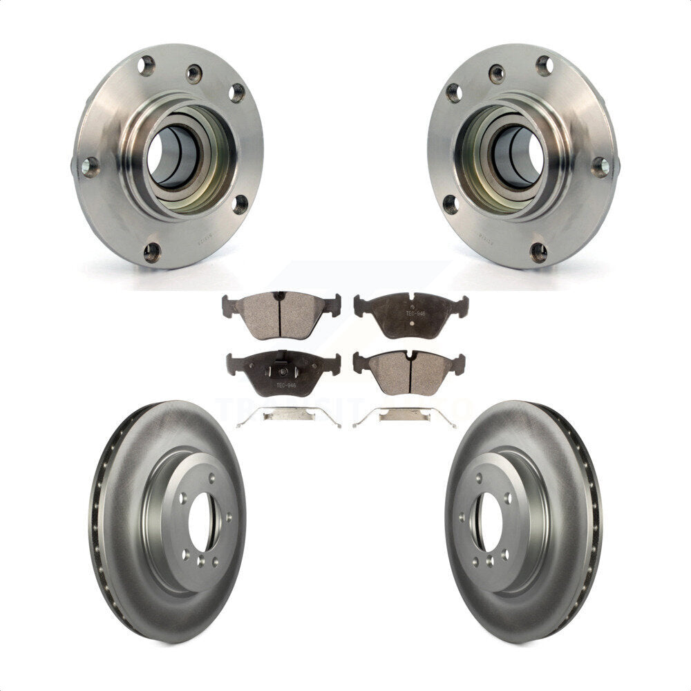 Hub Bearing Assembly Coated Disc Brake Rotor Pad Front Kit For BMW 330Ci Z4 330i