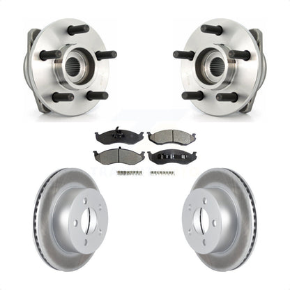 Hub Bearing Coated Disc Brake Rotor Pads Front Kit For Jeep Wrangler Cherokee TJ