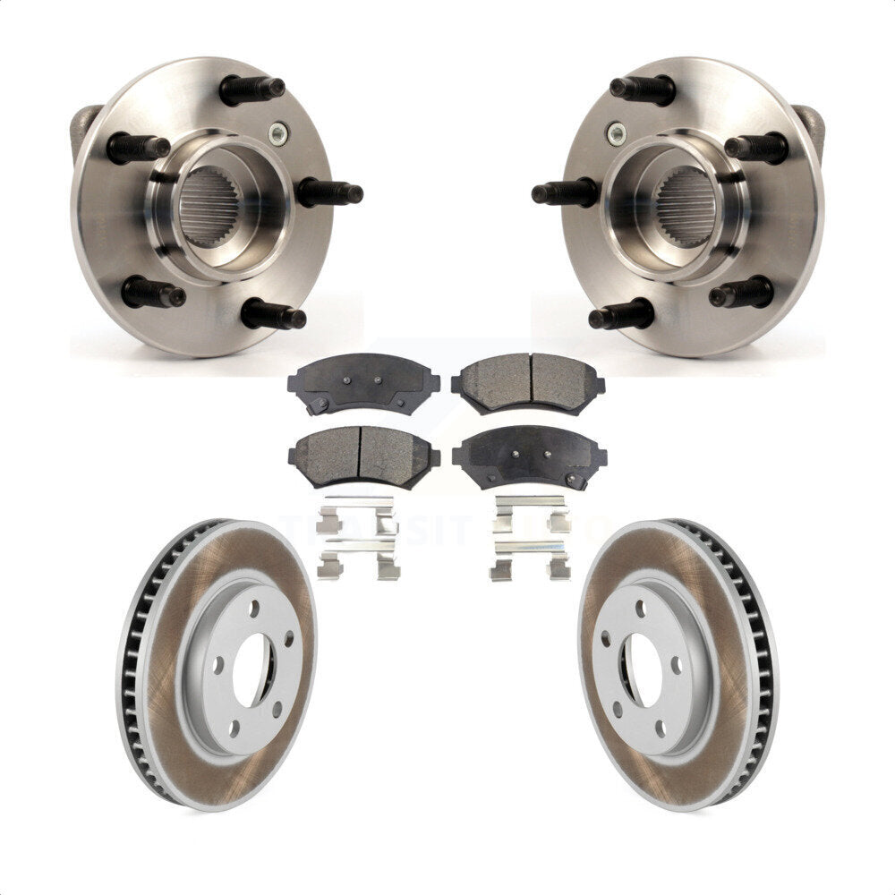 Hub Bearing Coated Brake Rotor & Pad Front Kit For Pontiac Montana Buick Century