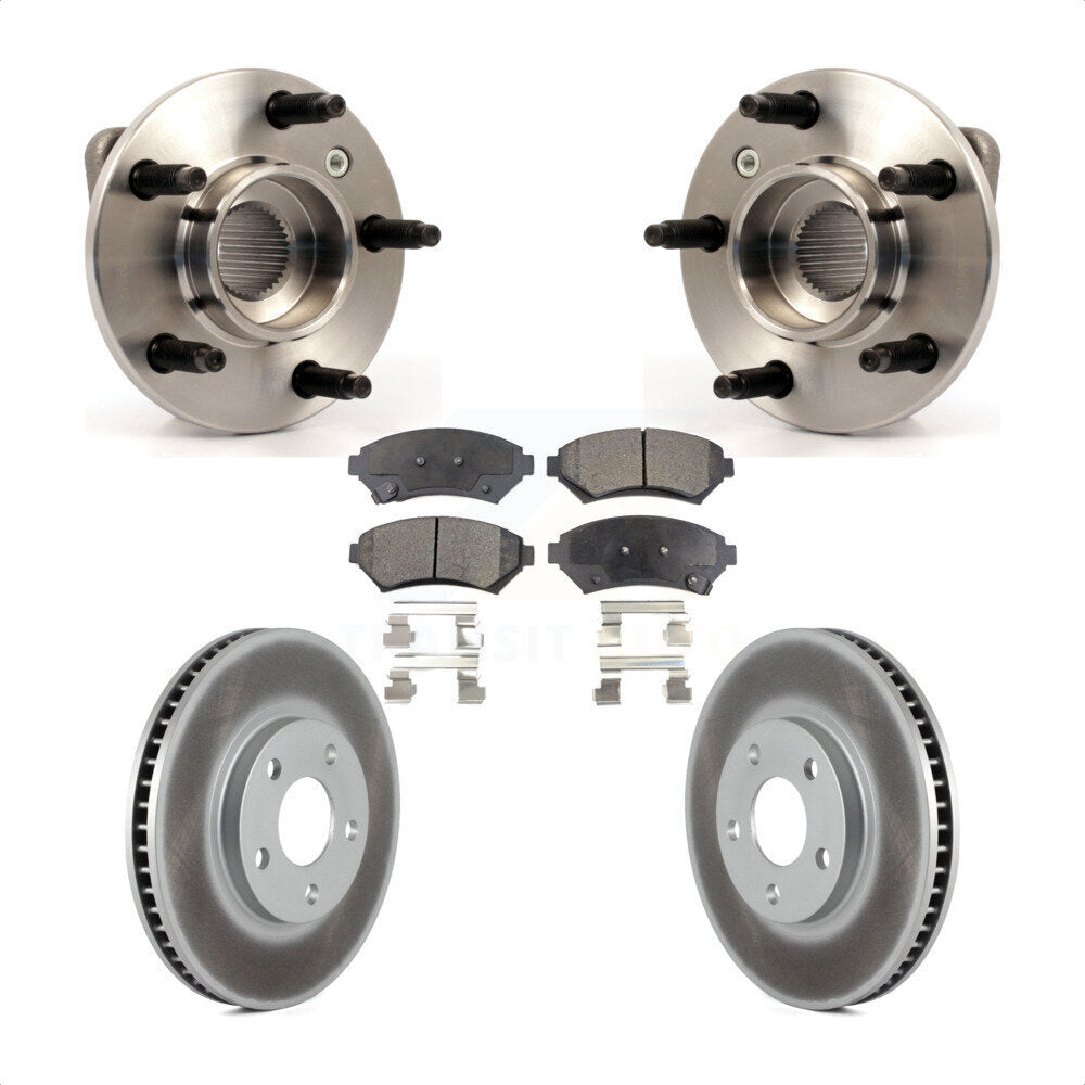 Hub Bearing Coated Brake Rotor & Pads Front Kit For Chevrolet Impala Monte Carlo