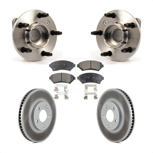 Hub Bearing Coated Brake Rotor & Pads Front Kit For Chevrolet Impala Monte Carlo