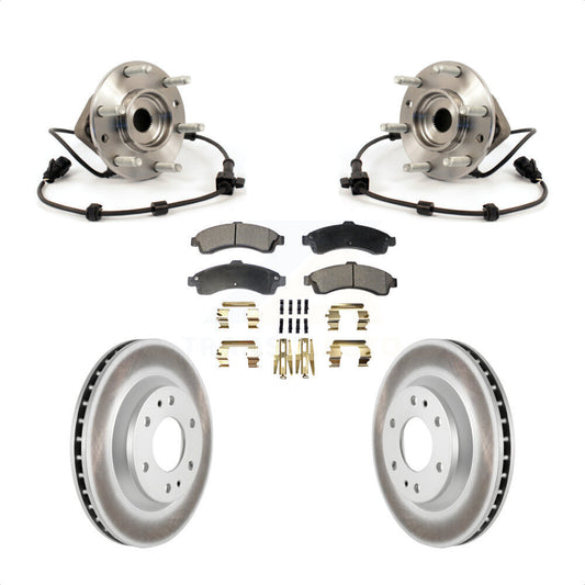 Hub Bearing Coated Brake Rotor Pad Front Kit For GMC Envoy Chevrolet Trailblazer