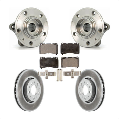 Hub Bearing Assembly Coated Brake Rotor Pads Front Kit For 2005-2007 Volvo V70 R