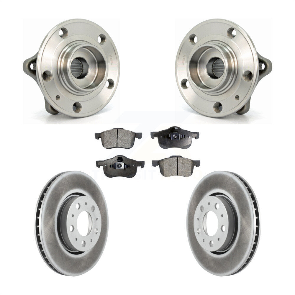 Hub Bearing Assembly Coated Brake Rotor Pad Front Kit For Volvo S60 XC70 V70 S80