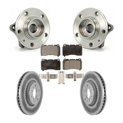 Hub Bearing Assembly Coated Brake Rotor Pads Front Kit For 2005-2007 Volvo V70 R