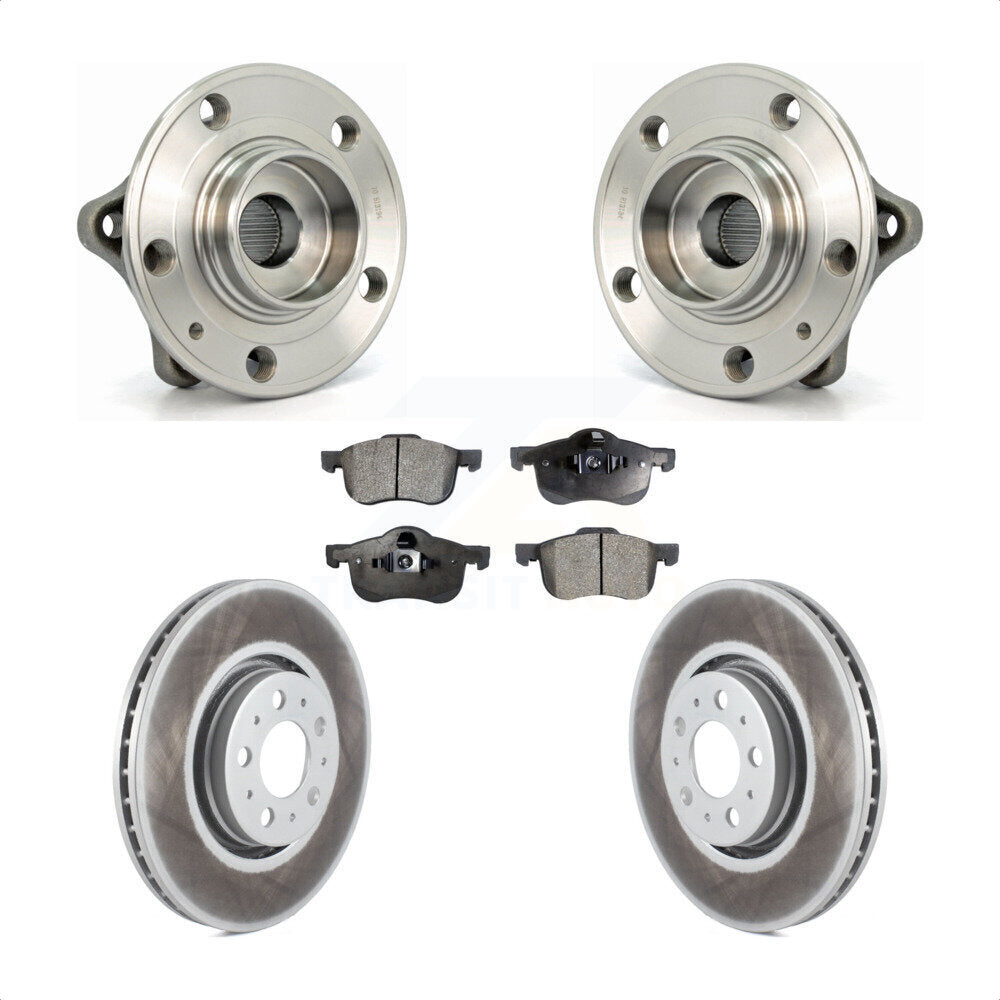Hub Bearing Assembly Coated Disc Brake Rotors And Pads Front Kit For Volvo S60