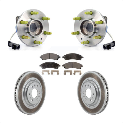 Hub Bearing Coated Disc Brake Rotor Pad Front Kit For 2004-2009 Cadillac SRX AWD