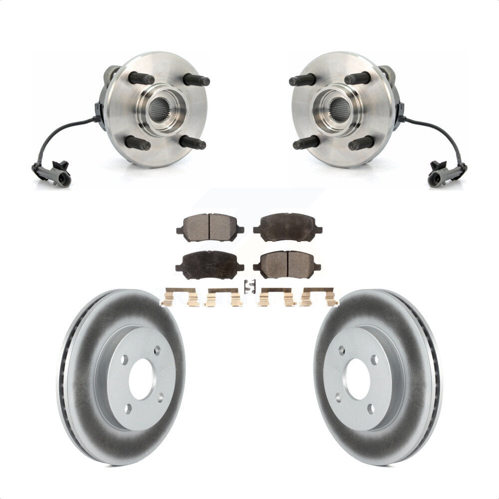 Hub Bearing Coated Brake Rotor Pad Front Kit For Chevrolet Cobalt Pontiac G5 Ion