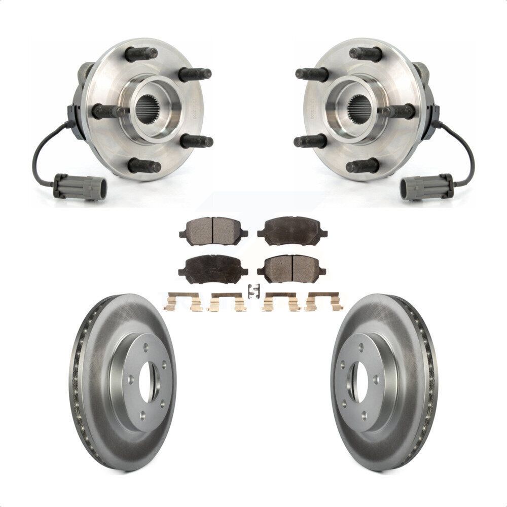 Hub Bearing Coated Brake Rotor And Pad Front Kit For Chevrolet Cobalt Pontiac G5