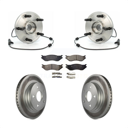 Hub Bearing Assembly Coat Brake Rotor Pads Front Kit For 2004-2005 Dodge Durango