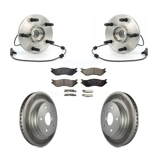 Hub Bearing Assembly Coat Brake Rotor Pads Front Kit For 2004-2005 Dodge Durango