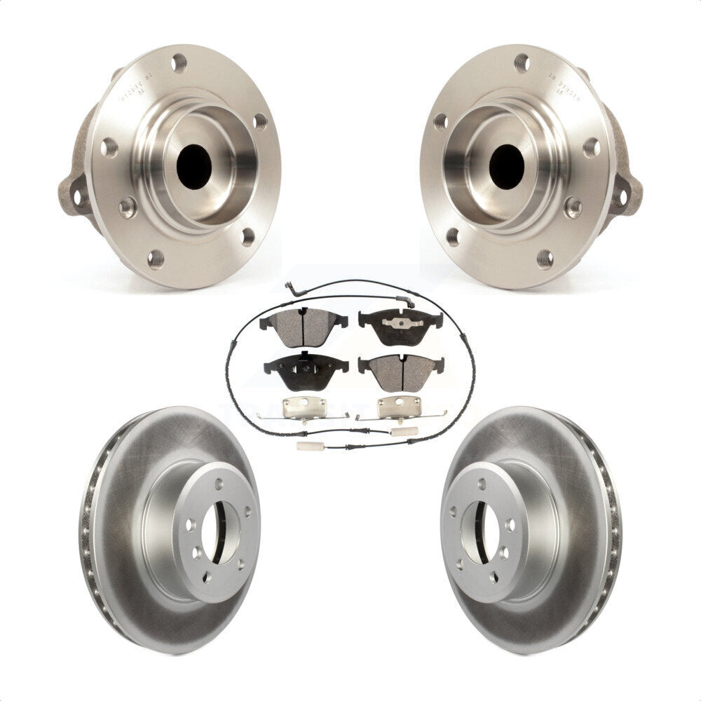 Hub Bearing Assembly Coated Brake Rotor And Pad Front Kit For BMW 530i 525i 528i