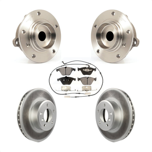 Hub Bearing Assembly Coated Brake Rotor And Pad Front Kit For BMW 530i 525i 528i