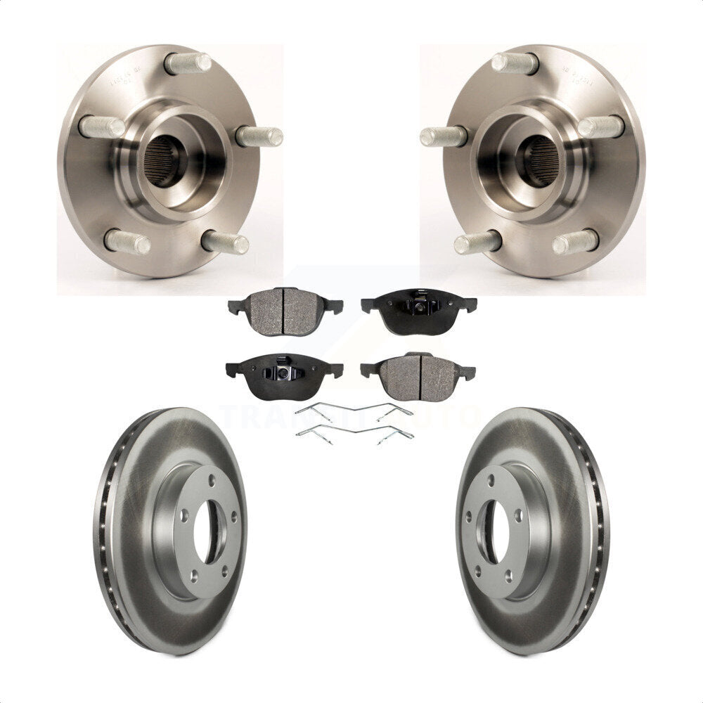 Hub Bearing Assembly Coated Disc Brake Rotor And Pads Front Kit For Mazda 3 2.0L