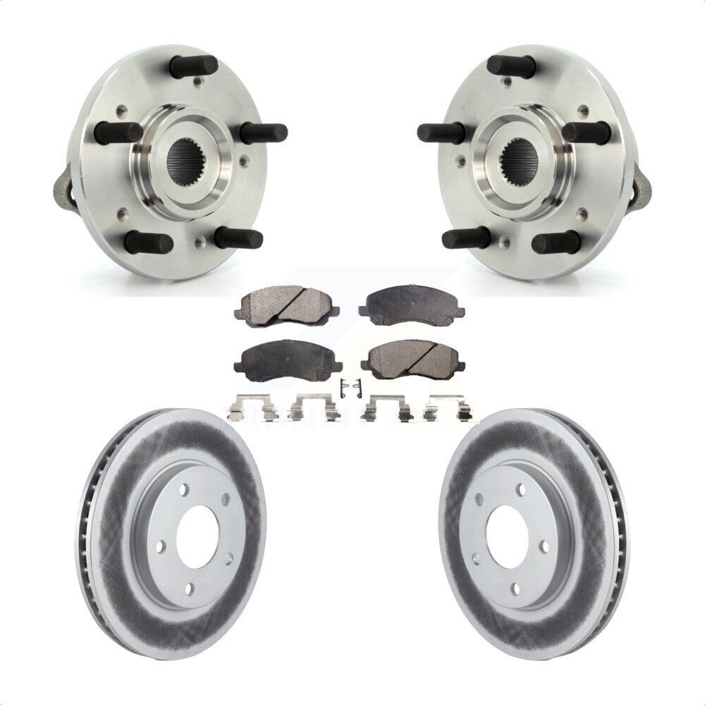 Hub Bearing Coated Brake Rotor And Pad Front Kit For 2010-2012 Mitsubishi Galant