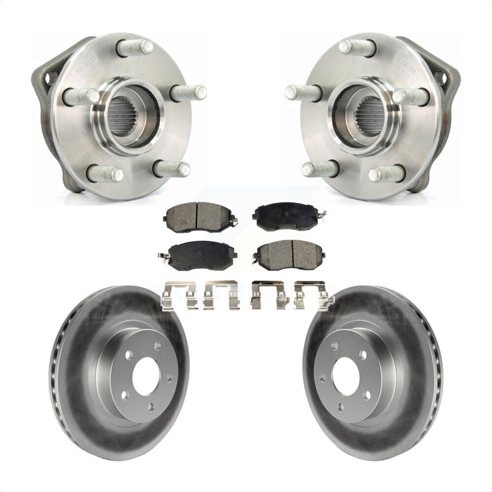 Hub Bearing Assembly Coated Disc Brake Rotor & Pads Front Kit For Subaru Impreza
