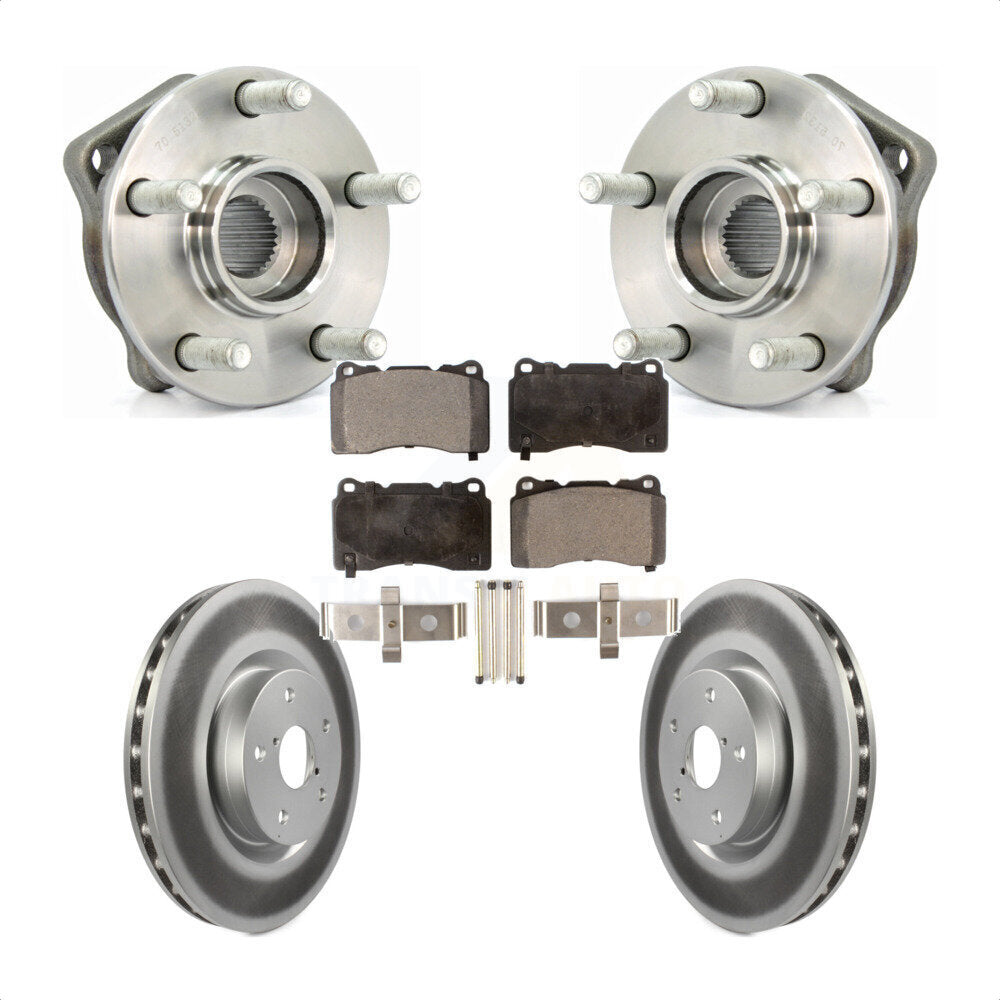 Hub Bearing Coated Brake Rotor & Pads Front Kit For 2014 Subaru WRX Limited Base
