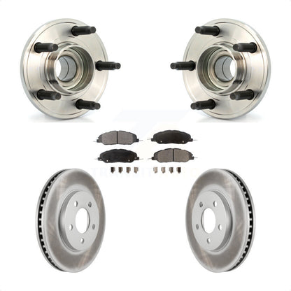 Hub Bearing Assembly Coated Disc Brake Rotor And Pads Front Kit For Ford Mustang