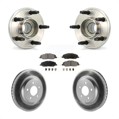 Hub Bearing Assembly Coated Disc Brake Rotor And Pads Front Kit For Ford Mustang