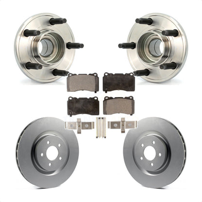 Hub Bearing Assembly Coated Disc Brake Rotor And Pads Front Kit For Ford Mustang