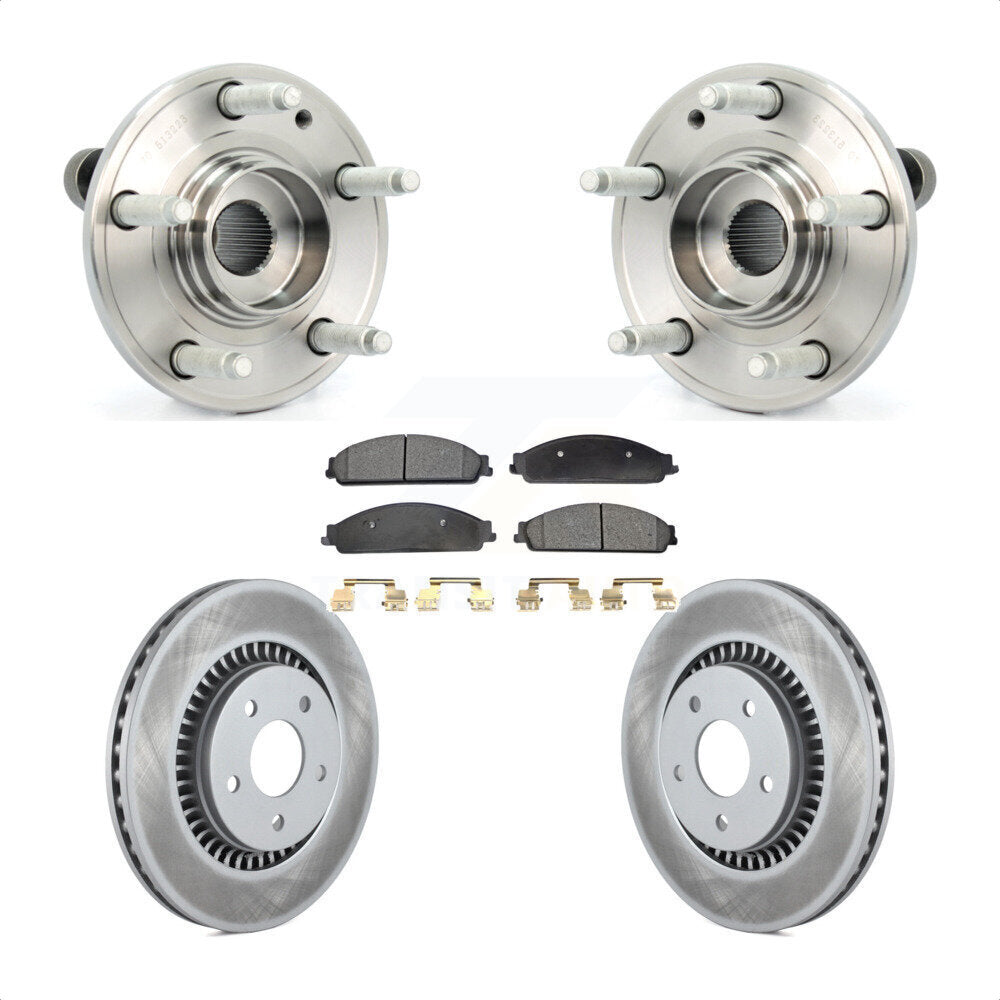 Hub Bearing Coated Brake Rotor & Pad Front Kit For Ford Five Hundred Freestyle X