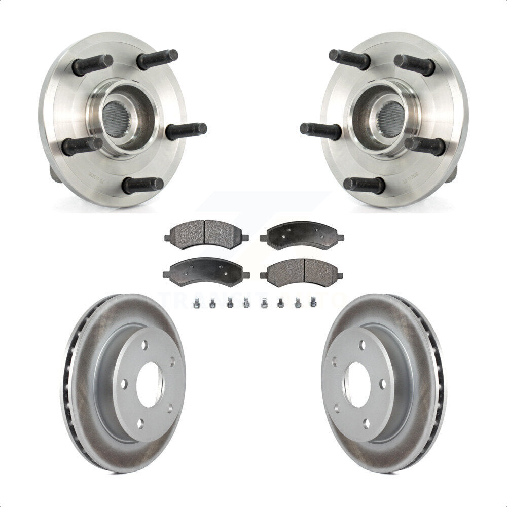 Hub Bearing Coated Brake Rotor Pads Front Kit For Dodge Dakota Mitsubishi Raider