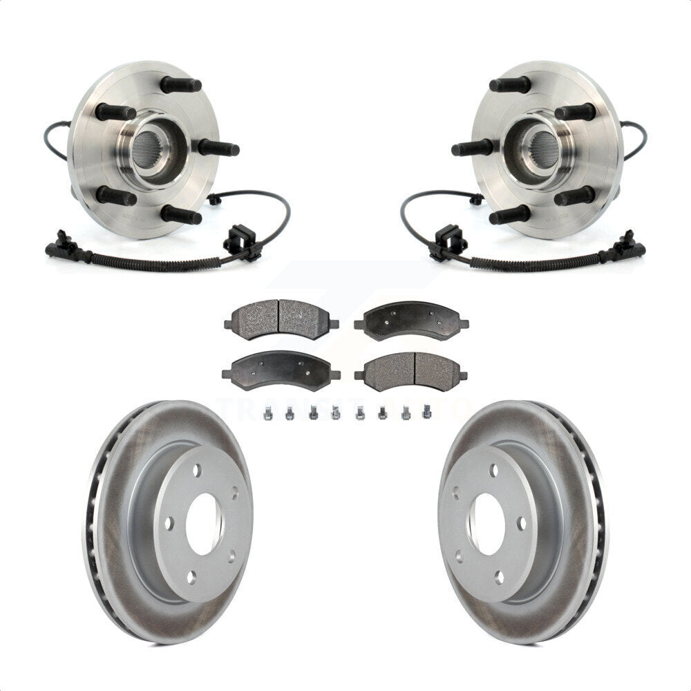 Hub Bearing Coated Brake Rotor And Pad Front Kit For Dakota Dodge Ram Mitsubishi
