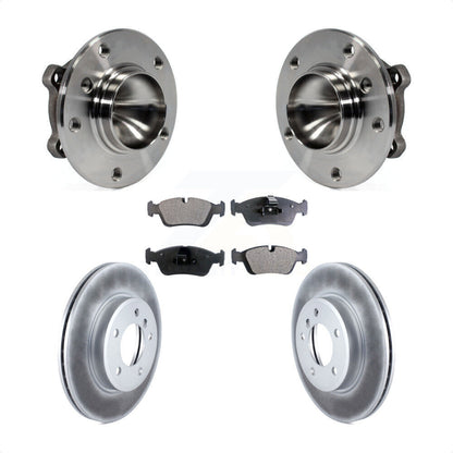 Hub Bearing Assembly Coated Disc Brake Rotor & Pads Front Kit For 2006 BMW 325Ci