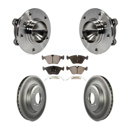 Hub Bearing Assembly Coated Disc Brake Rotor & Pads Front Kit For 2006 BMW 330Ci