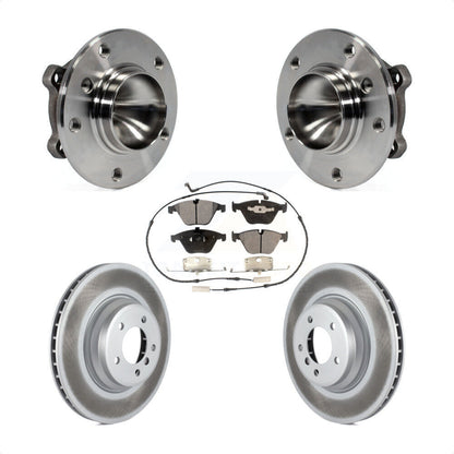Hub Bearing Assembly Coated Brake Rotor & Pads Front Kit For BMW 335i 335is 335d