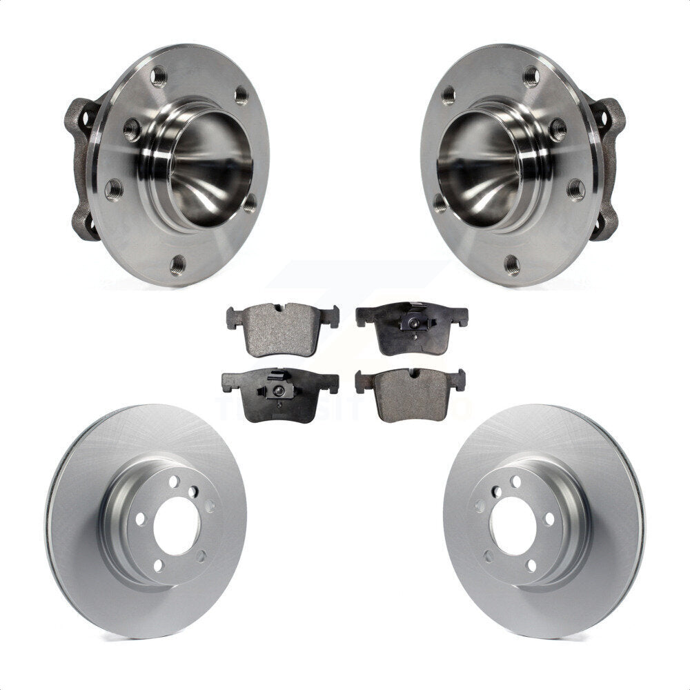 Hub Bearing Coated Brake Rotor & Pad Front Kit For 2012 BMW 328i Sedan with 3.0L