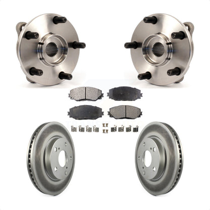Hub Bearing Coated Brake Rotor & Pads Front Kit For Toyota RAV4 Prius V Scion xB