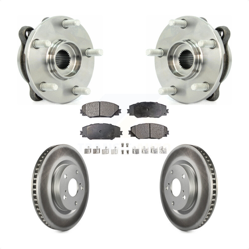Hub Bearing Coated Disc Brake Rotor Pad Front Kit For Toyota RAV4 Scion tC Mirai