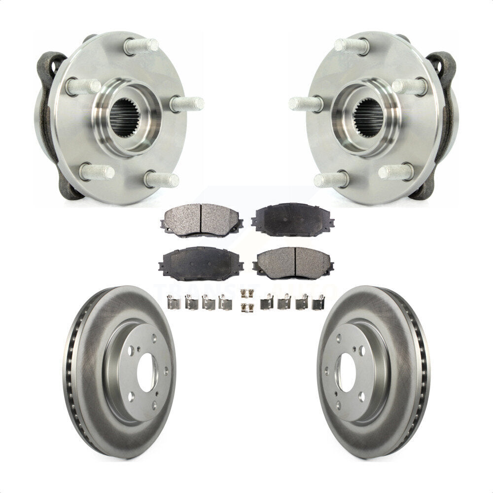 Hub Bearing Assembly Coat Brake Rotor Pad Front Kit For 2013-2018 Toyota RAV4 LE
