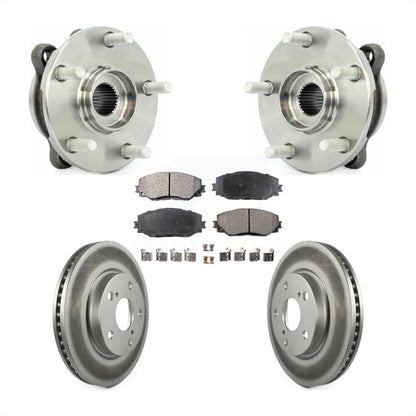 Hub Bearing Assembly Coat Brake Rotor Pad Front Kit For 2013-2018 Toyota RAV4 LE