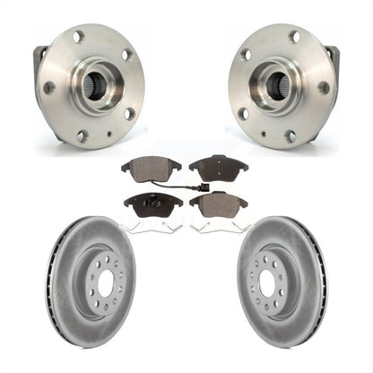 Hub Bearing Assembly Coated Disc Brake Rotor & Pads Front Kit For Volkswagen GTI