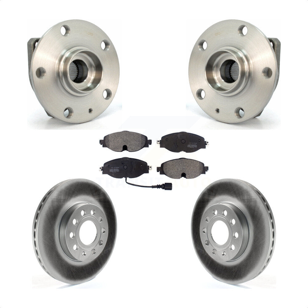 Hub Bearing Coat Brake Rotor Pad Front Kit For Volkswagen Golf SportWagen e-Golf