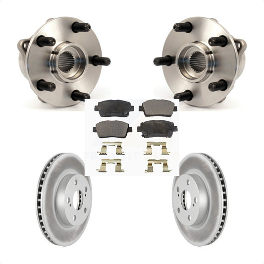Hub Bearing Assembly Coated Brake Rotor Pad Front Kit For 2004-2009 Toyota Prius